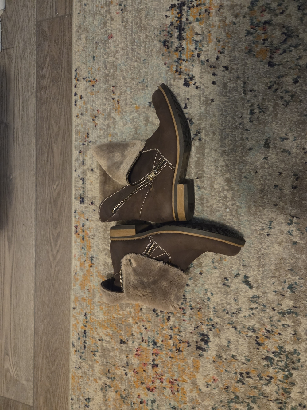 Brown Faux Fur Lined Women's Ankle Boots